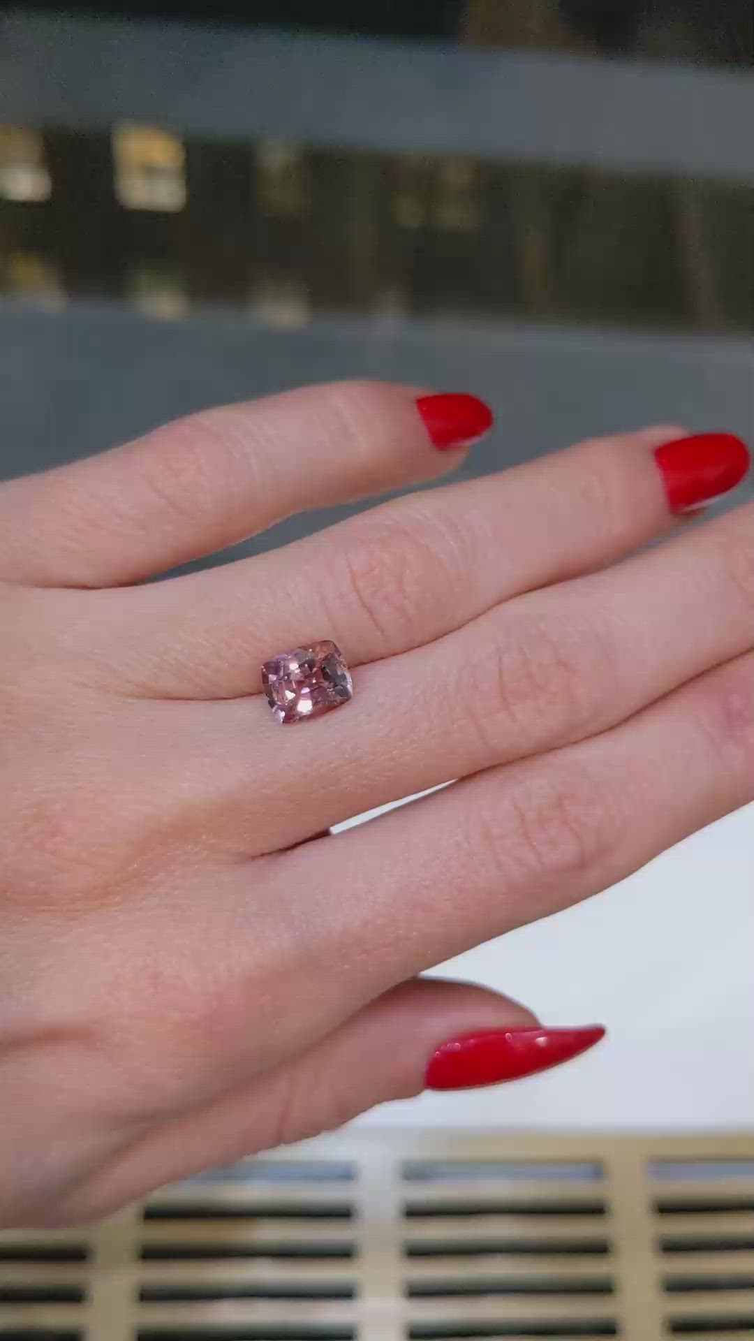 2.28 Ct. Padparadscha Sapphire from Ceylon (Sri Lanka) Size Video