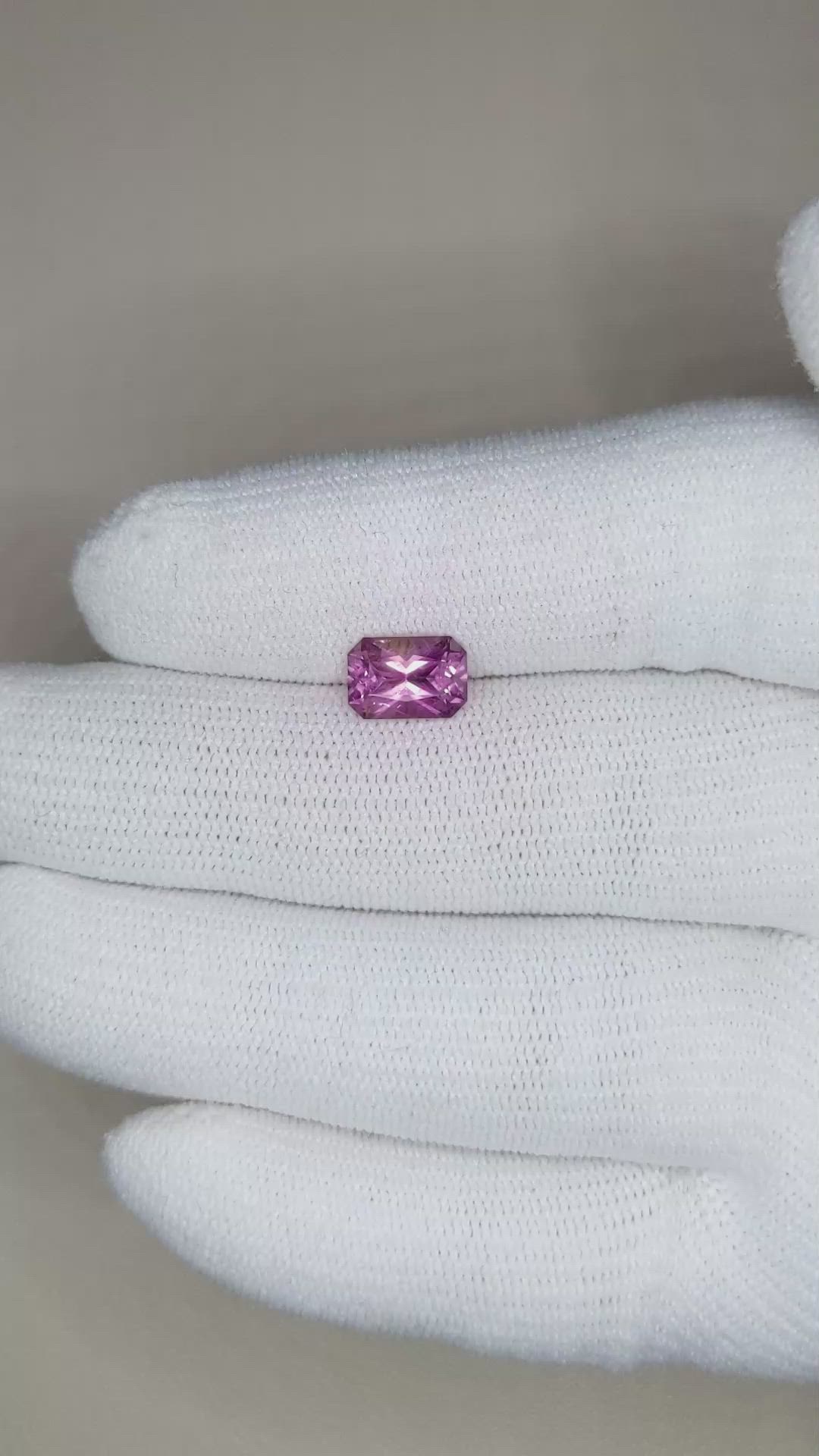 1.73 Ct. Purplish Pink Sapphire from Ceylon (Sri Lanka) Size Video