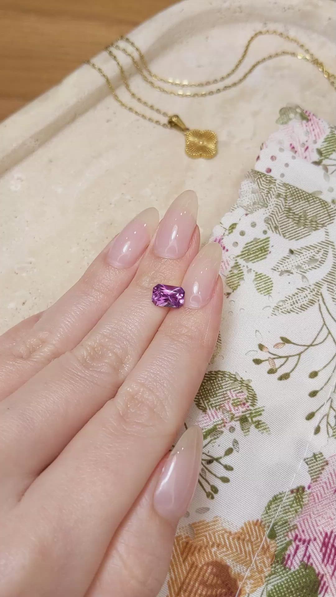 1.73 Ct. Purplish Pink Sapphire from Ceylon (Sri Lanka) Size Video