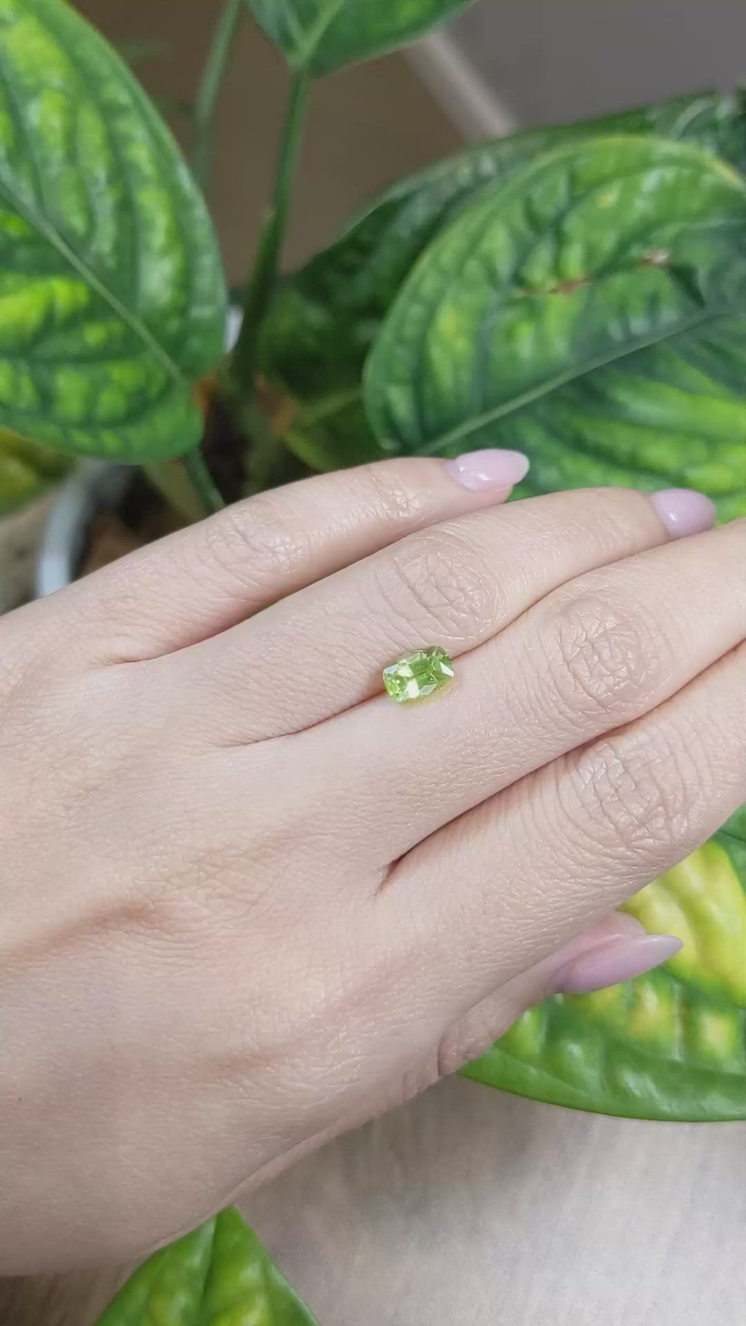 1.47 Ct. Yellowish Green Sapphire from Ceylon (Sri Lanka) Size Video