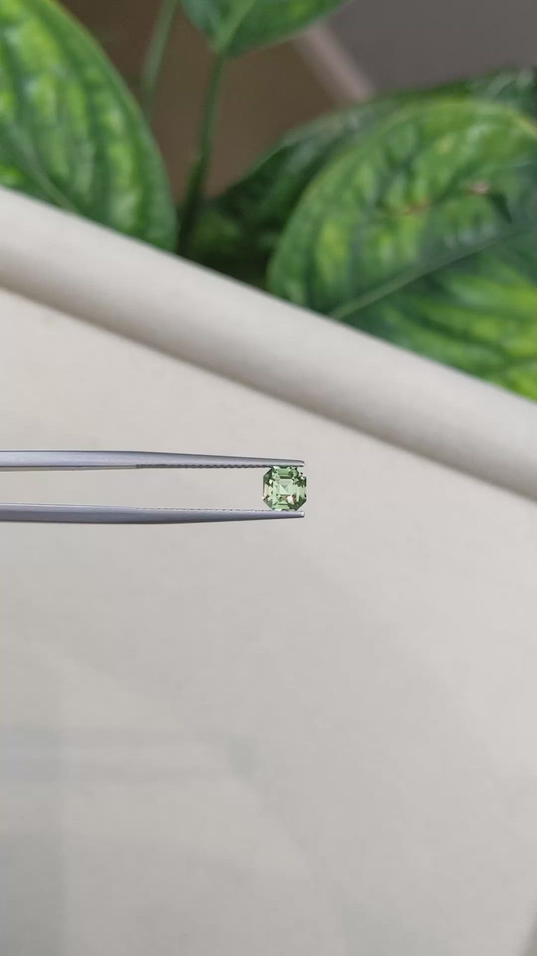 1.08 Ct. Yellowish Green Sapphire from Madagascar Size Video