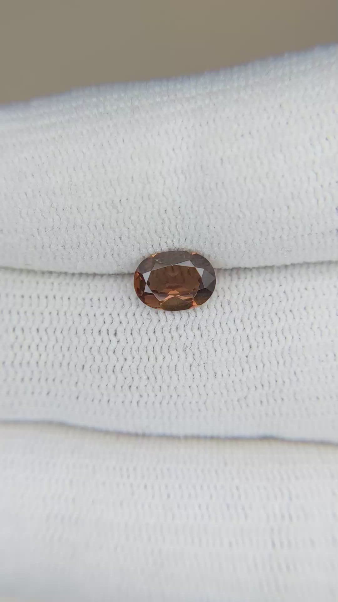 0.97 Ct. Orangish Brown Sapphire from Ceylon (Sri Lanka) Size Video