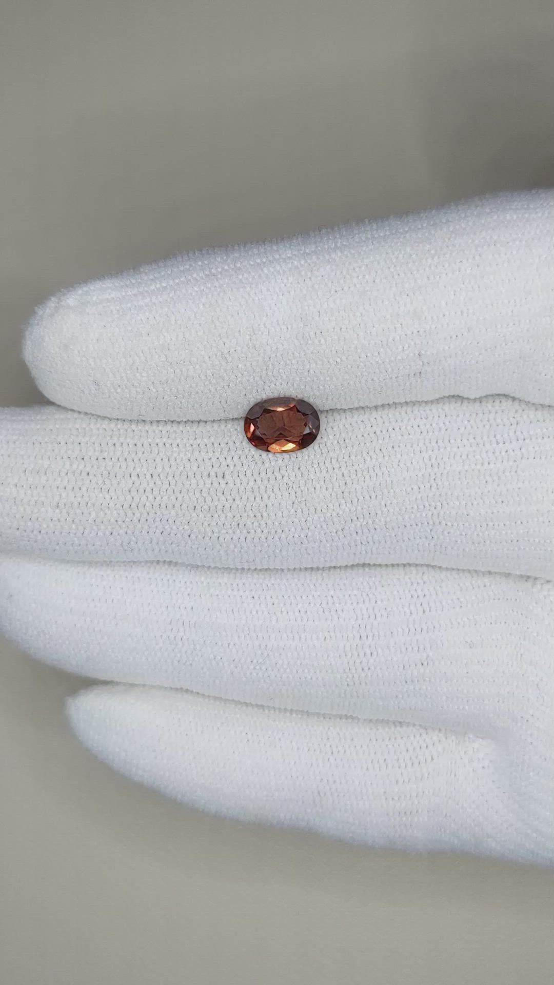 0.97 Ct. Orangish Brown Sapphire from Ceylon (Sri Lanka) Size Video
