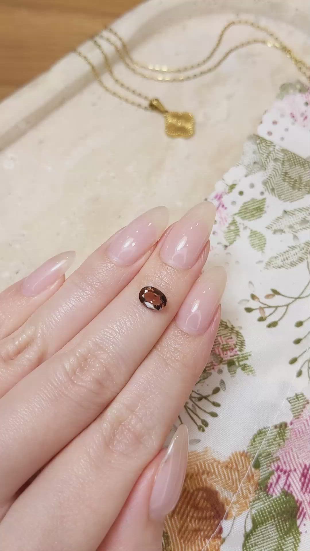 0.97 Ct. Orangish Brown Sapphire from Ceylon (Sri Lanka) Size Video