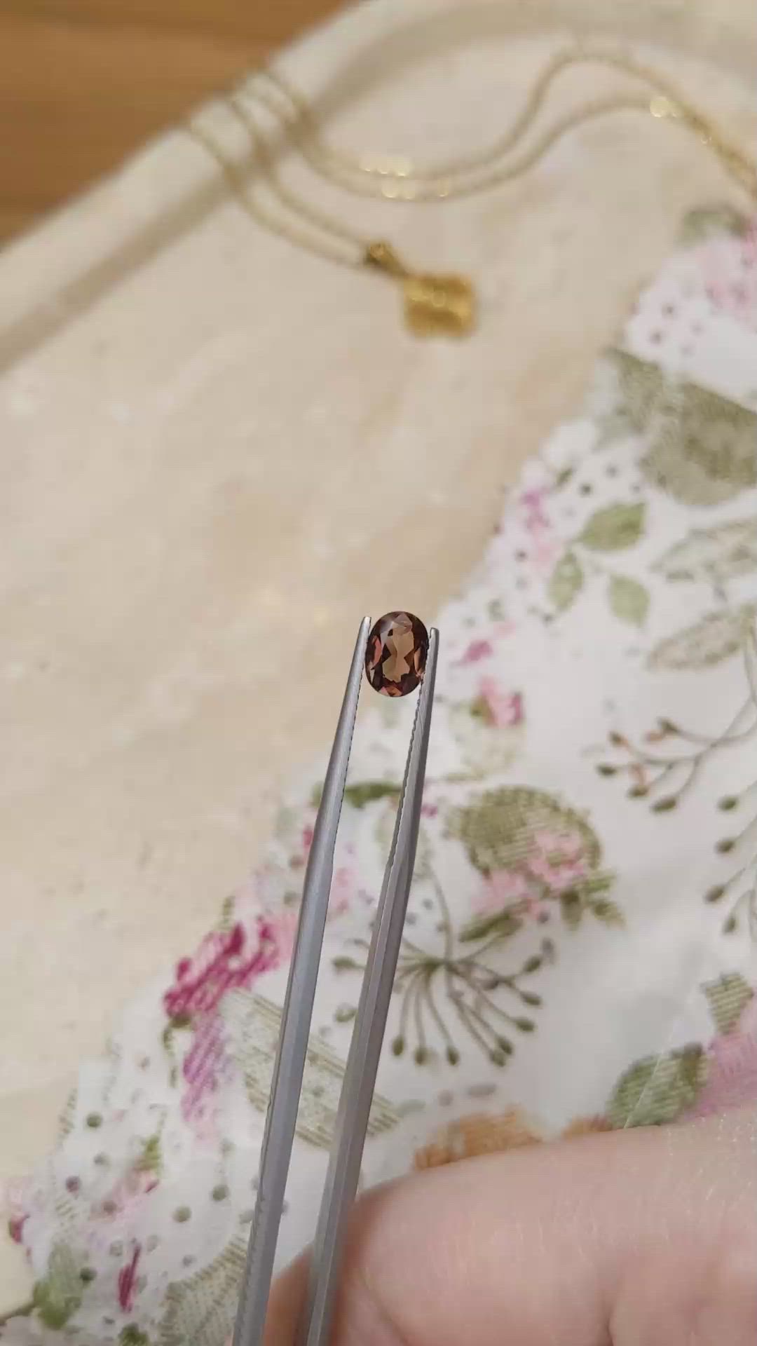0.97 Ct. Orangish Brown Sapphire from Ceylon (Sri Lanka) Size Video