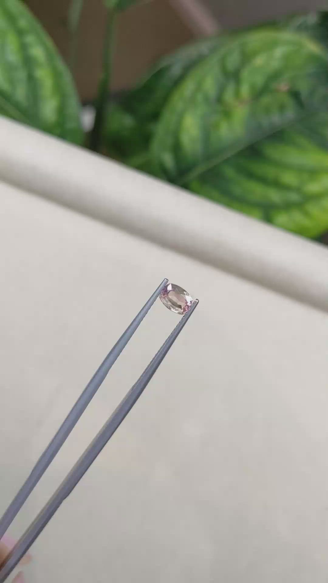 0.64 Ct. Peach Sapphire from Ceylon (Sri Lanka) Size Video