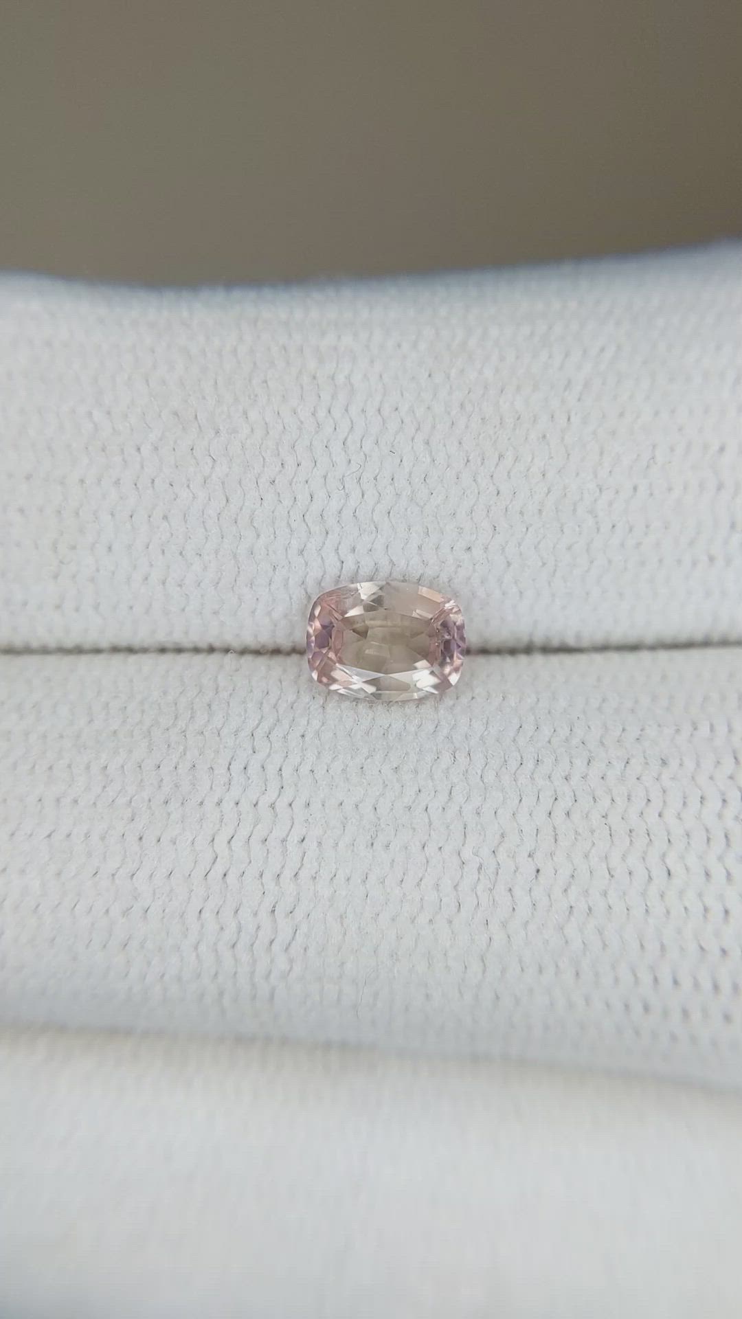 0.64 Ct. Peach Sapphire from Ceylon (Sri Lanka) Size Video
