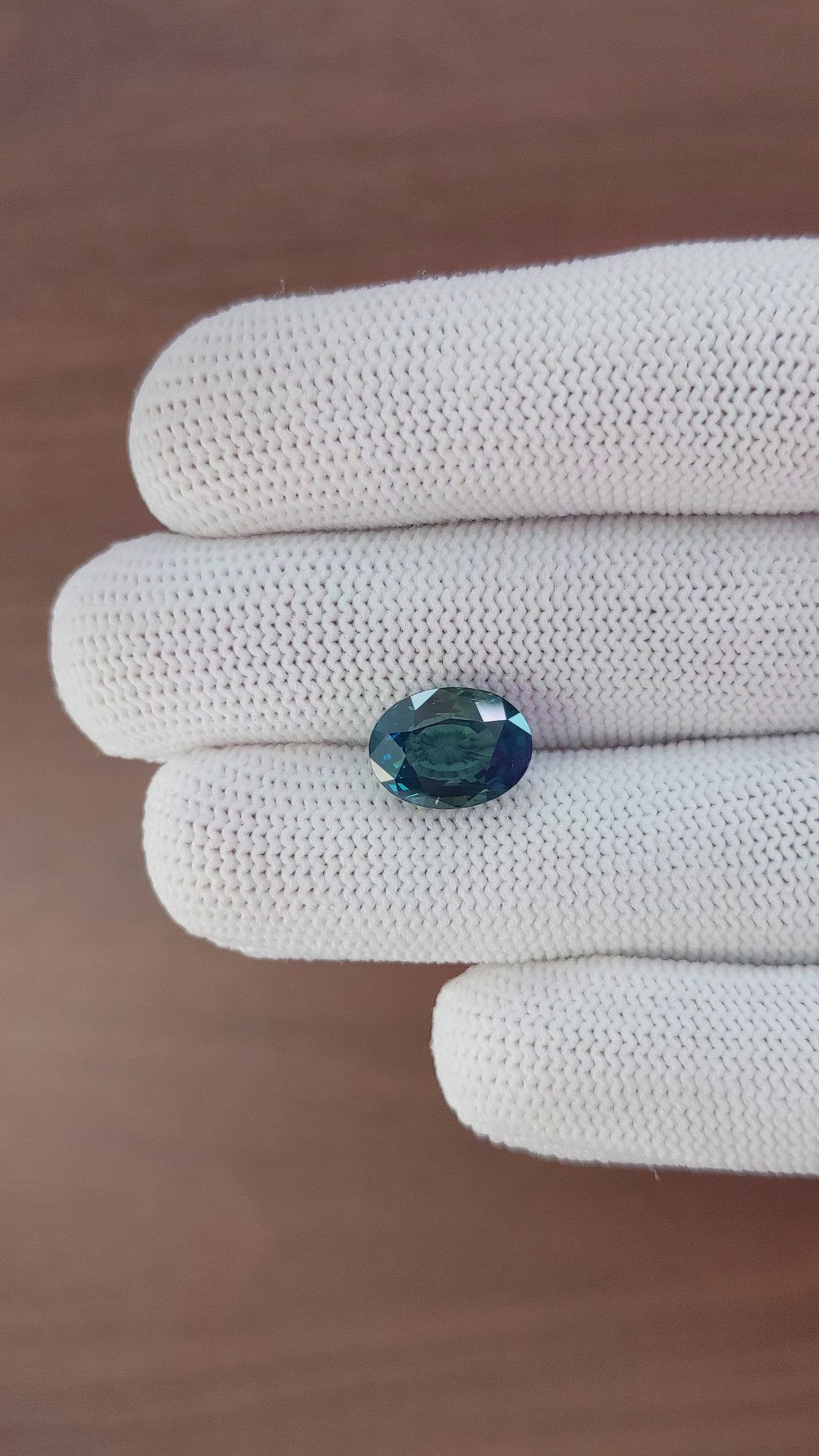 5.03 Ct. Greenish Blue Sapphire from Africa Size Video