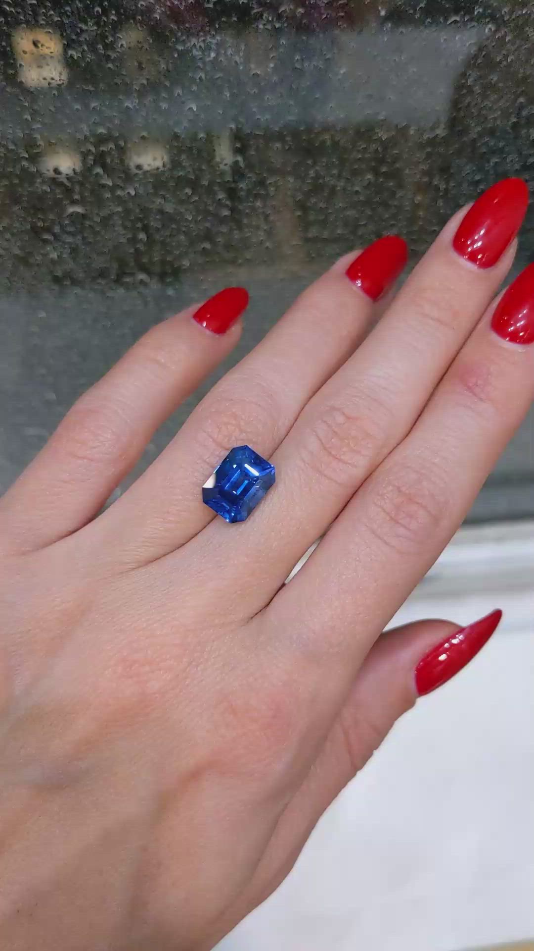 6.03 Ct. Blue Sapphire from Ceylon (Sri Lanka) Size Video