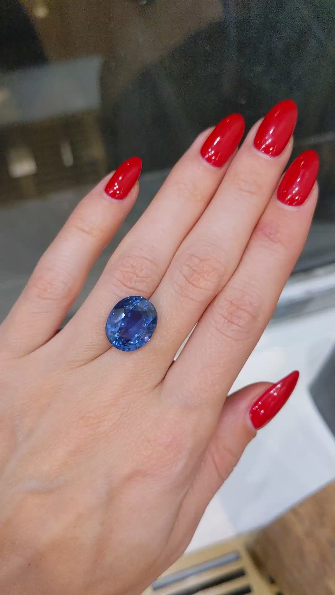 11.10 Ct. Blue Sapphire from Ceylon (Sri Lanka) Size Video