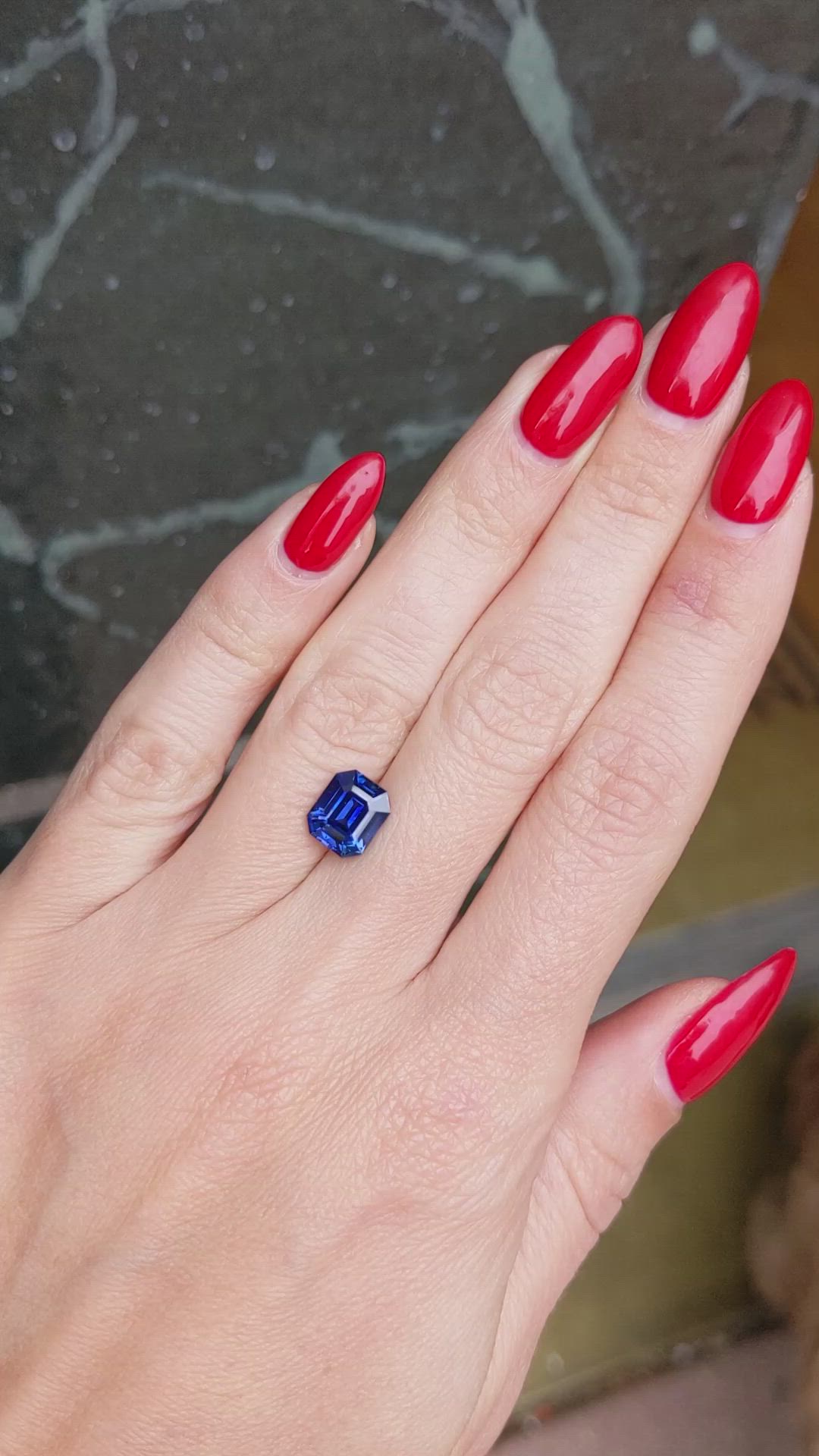 2.88 Ct. Blue Sapphire from Ceylon (Sri Lanka) Size Video