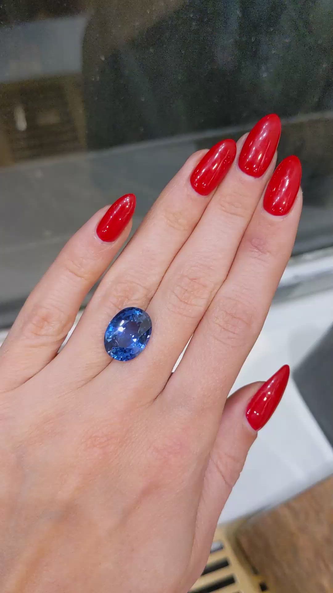 10.55 Ct. Blue Sapphire from Ceylon (Sri Lanka) Size Video