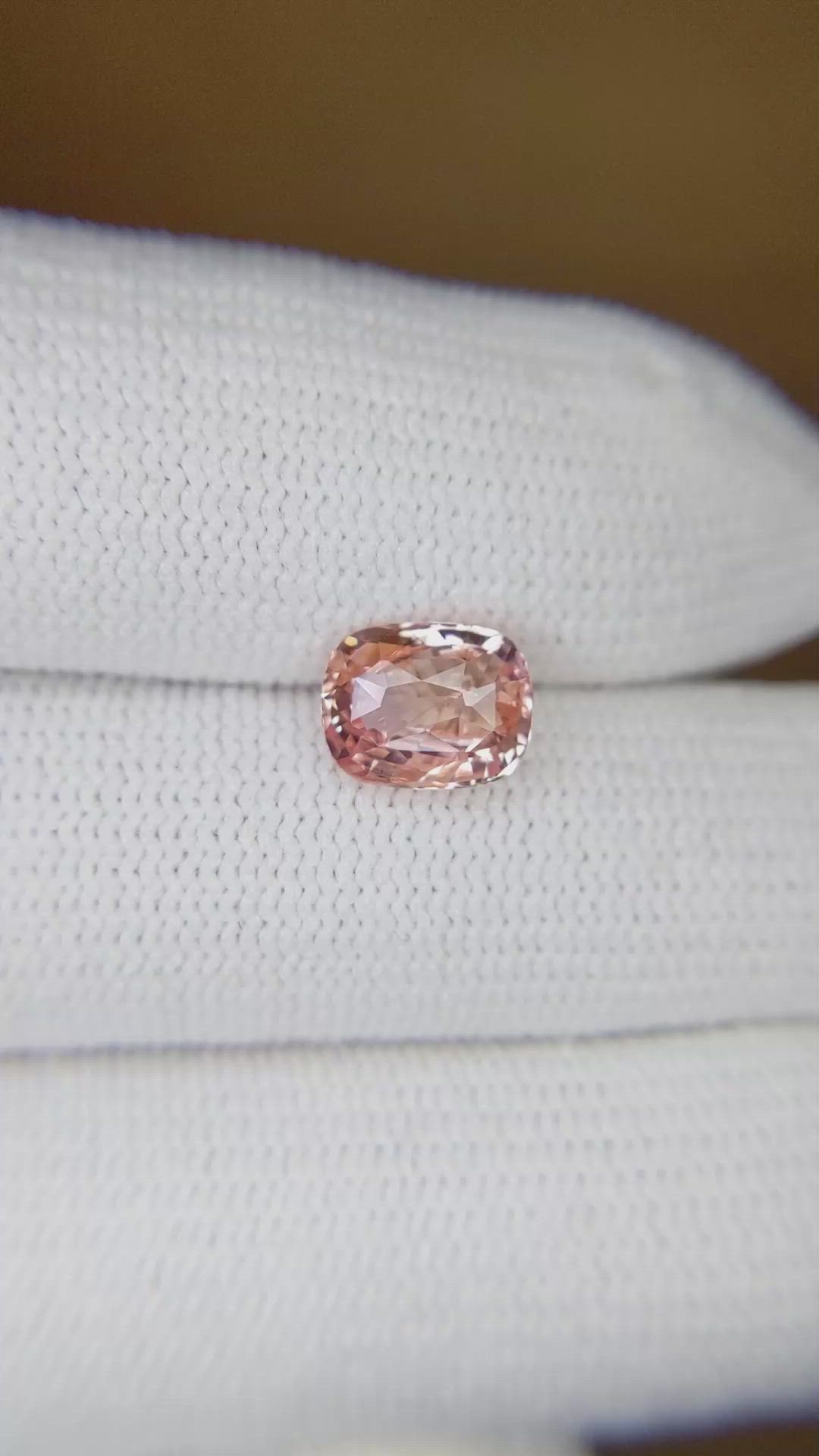 2.02 Ct. Padparadscha Sapphire from Ceylon (Sri Lanka) Size Video