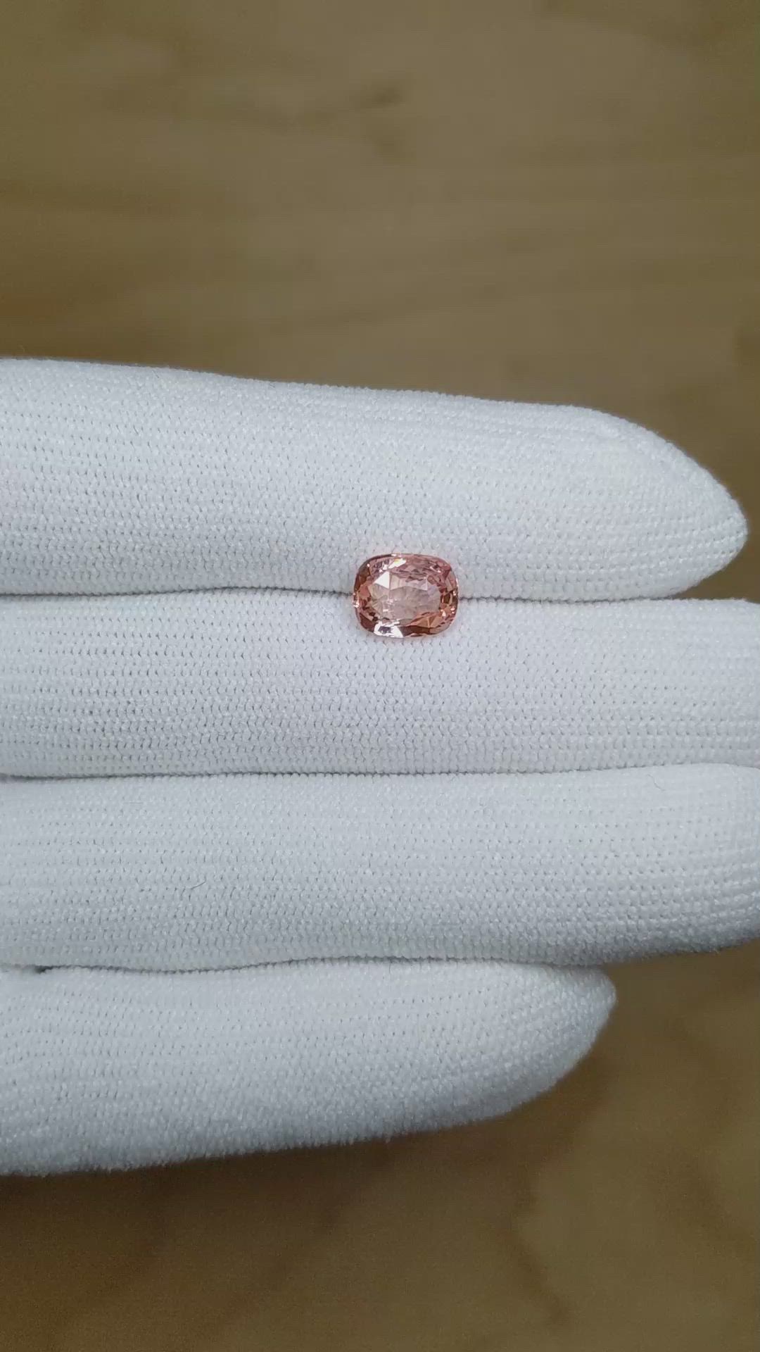 2.02 Ct. Padparadscha Sapphire from Ceylon (Sri Lanka) Size Video