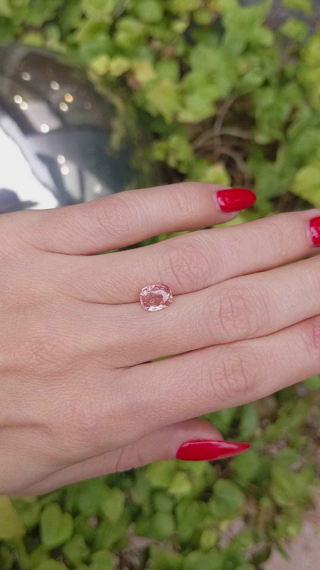 2.02 Ct. Padparadscha Sapphire from Ceylon (Sri Lanka) Size Video