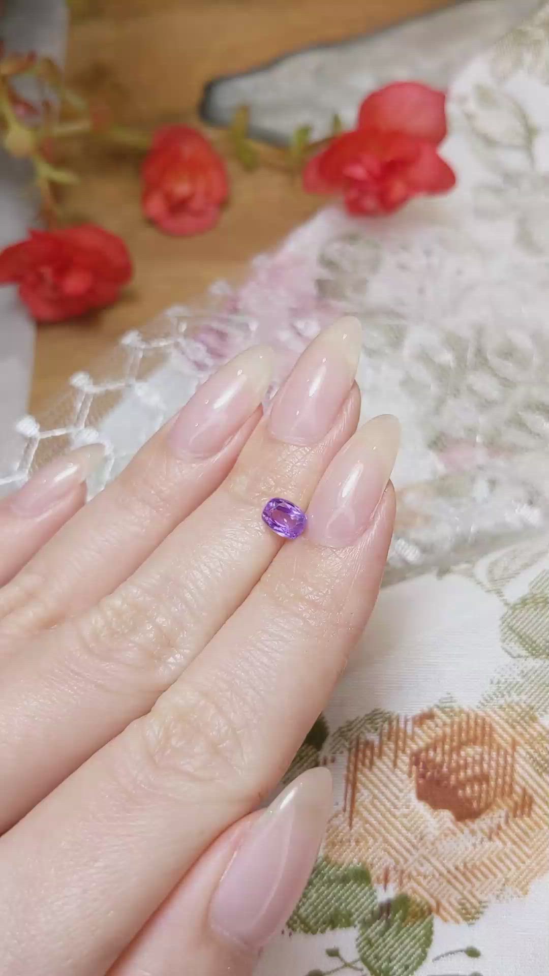 0.81 Ct. Color Change Sapphire from Ceylon (Sri Lanka) Size Video