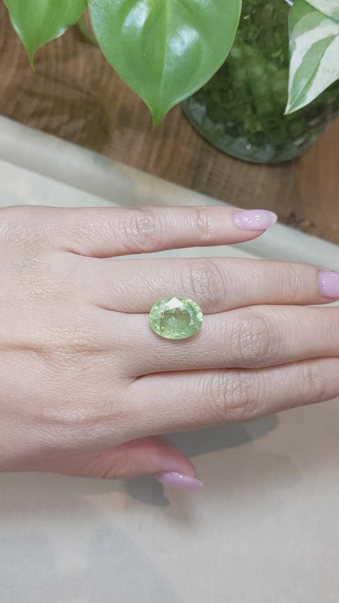 10.19 Ct. Green Sapphire from Madagascar Size Video