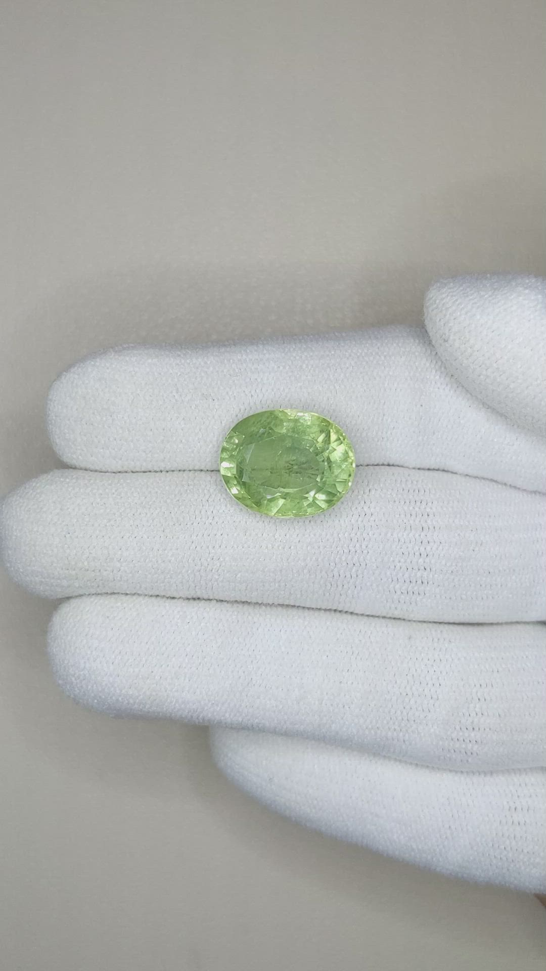 10.19 Ct. Green Sapphire from Madagascar Size Video