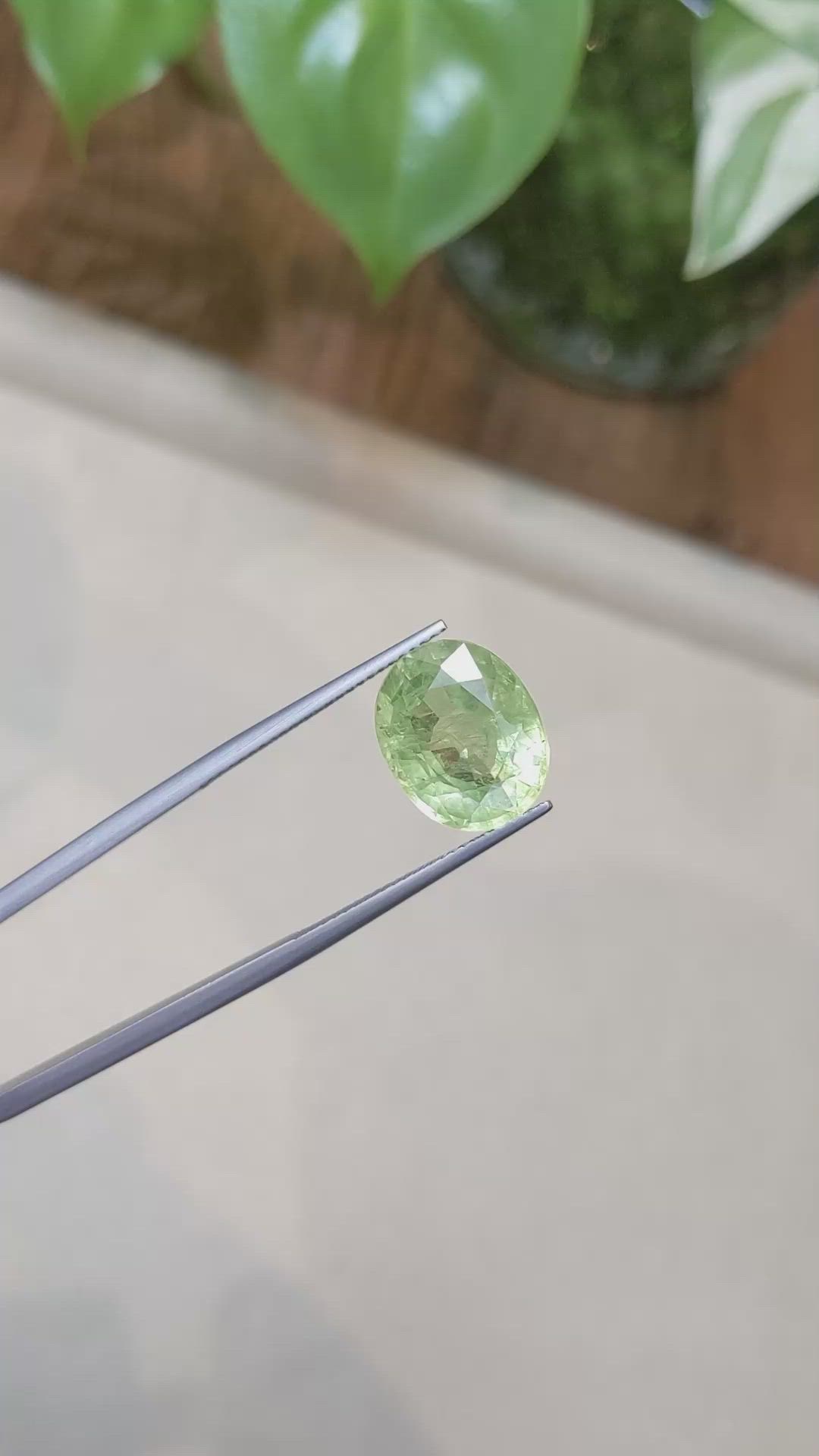 10.19 Ct. Green Sapphire from Madagascar Size Video