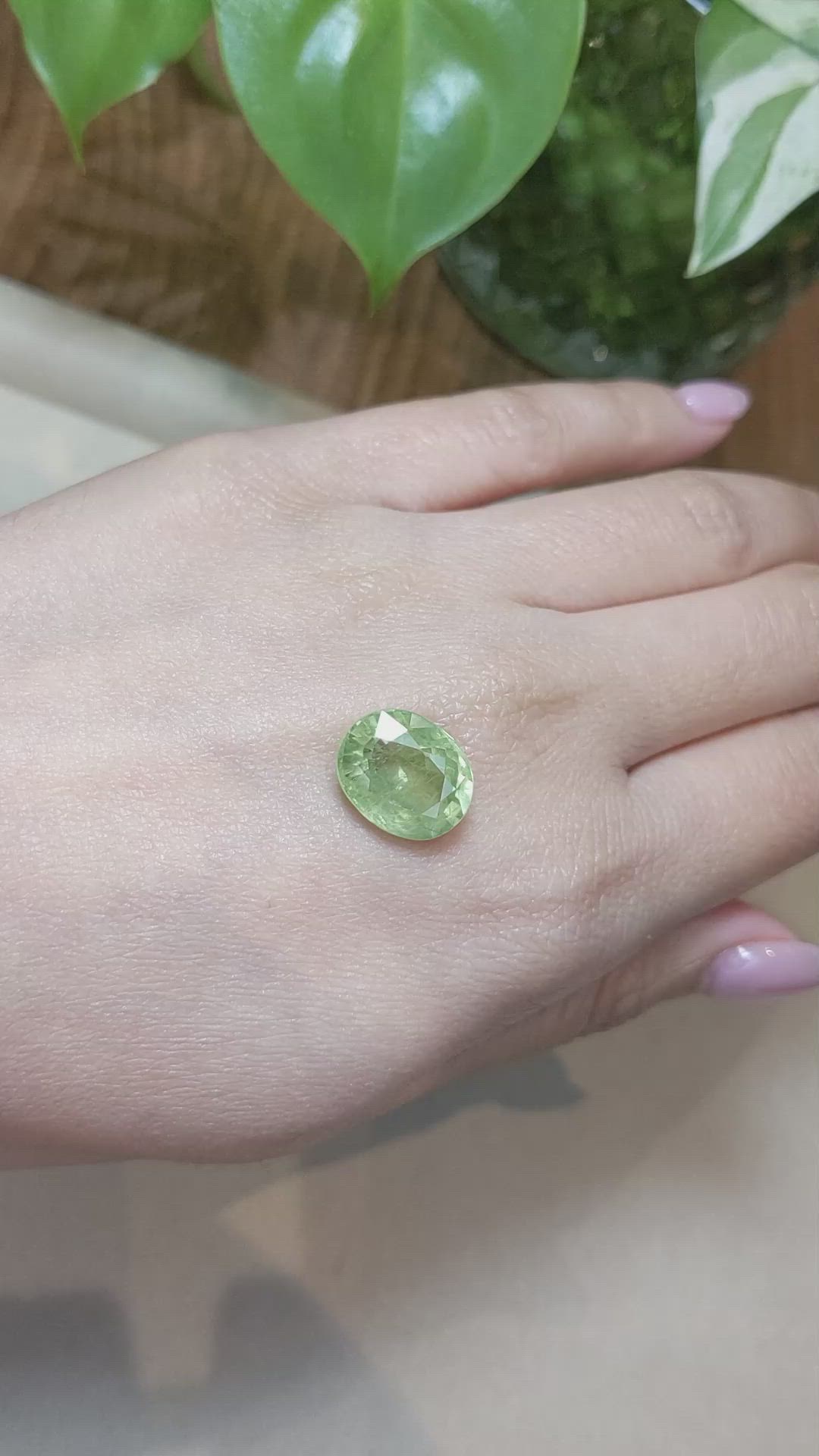 10.19 Ct. Green Sapphire from Madagascar Size Video
