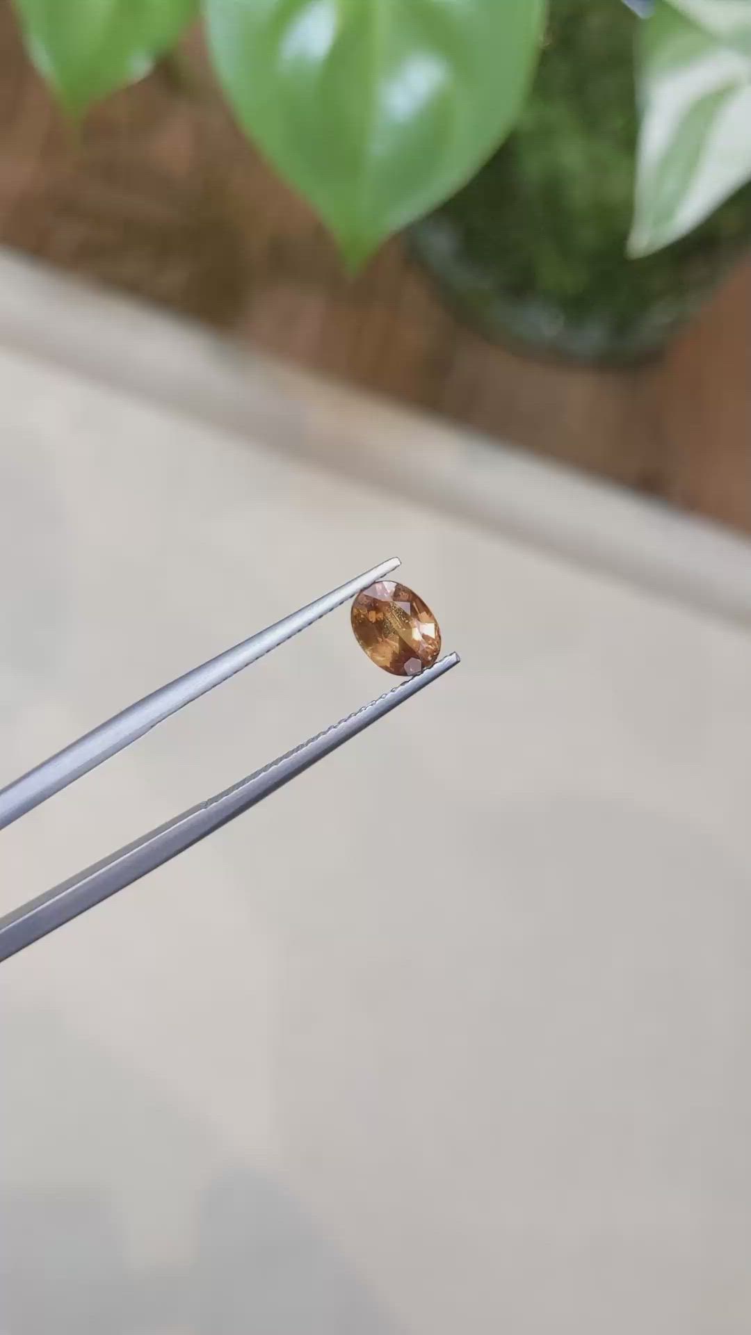 1.61 Ct. Orangish Brown Sapphire from Madagascar Size Video