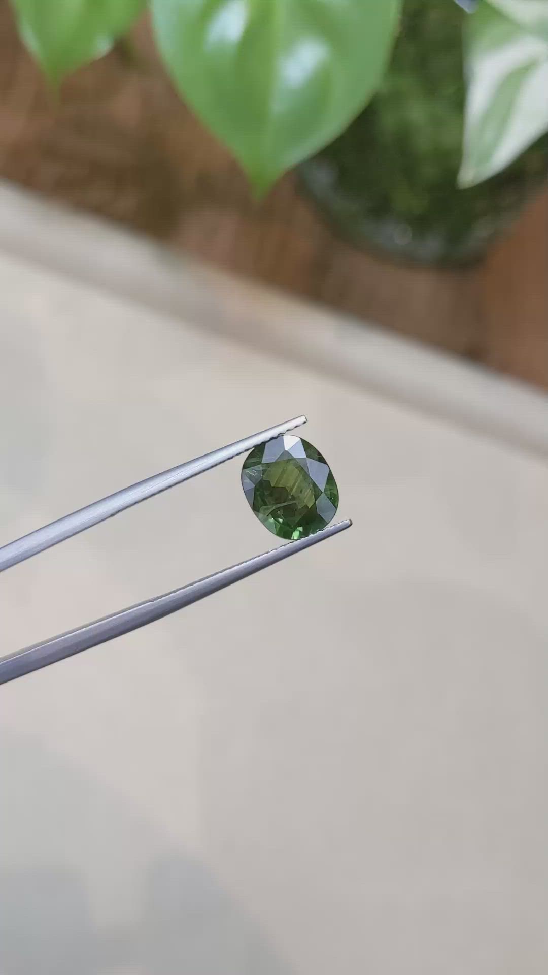 3.35 Ct. Green Sapphire from Madagascar Size Video