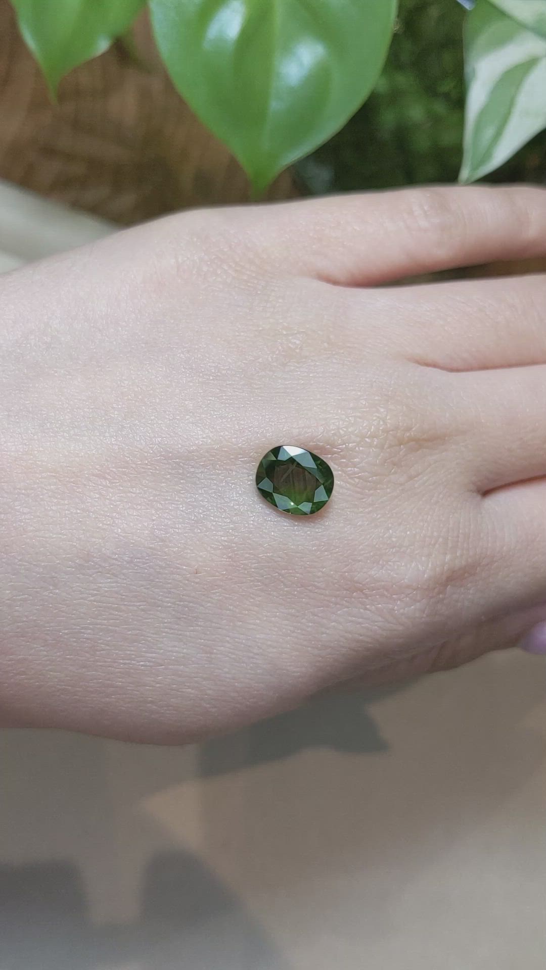 3.35 Ct. Green Sapphire from Madagascar Size Video