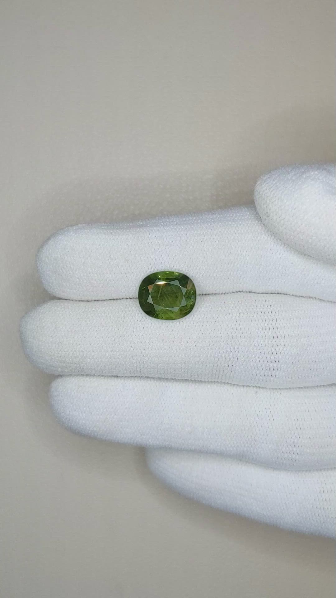3.35 Ct. Green Sapphire from Madagascar Size Video