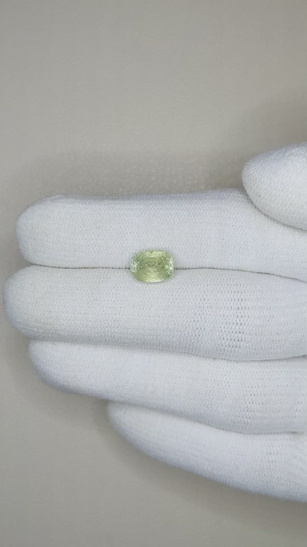 2.19 Ct. Yellowish Green Sapphire from Ceylon (Sri Lanka) Size Video