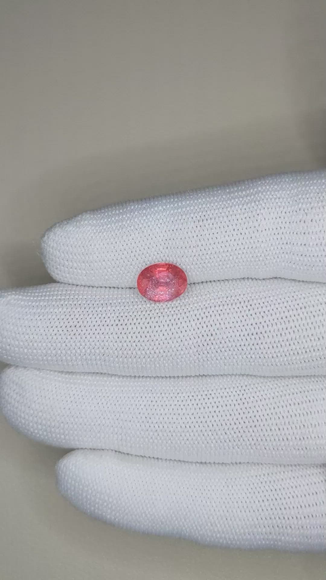 3.00 Ct. Reddish Orange Sapphire from Ceylon (Sri Lanka) Size Video