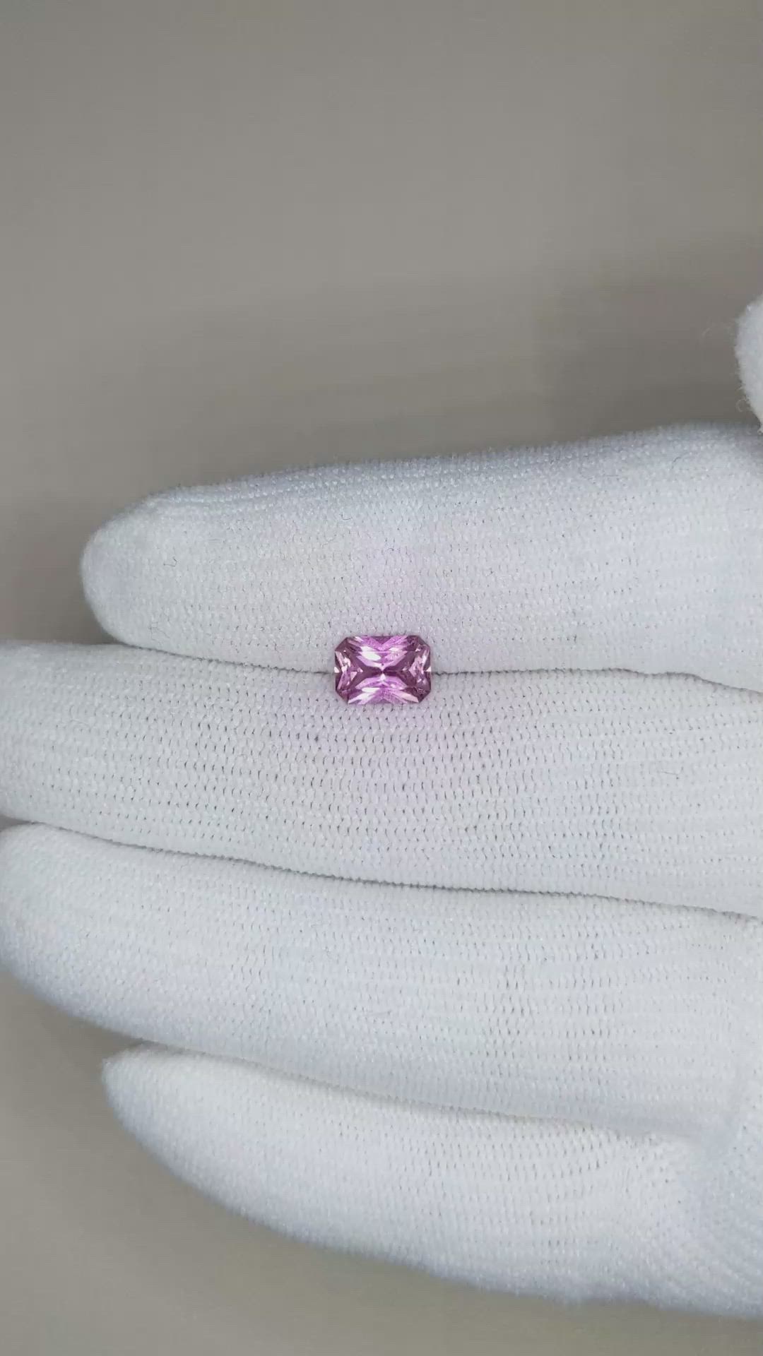 1.01 Ct. Pinkish Purple Sapphire from Ceylon (Sri Lanka) Size Video