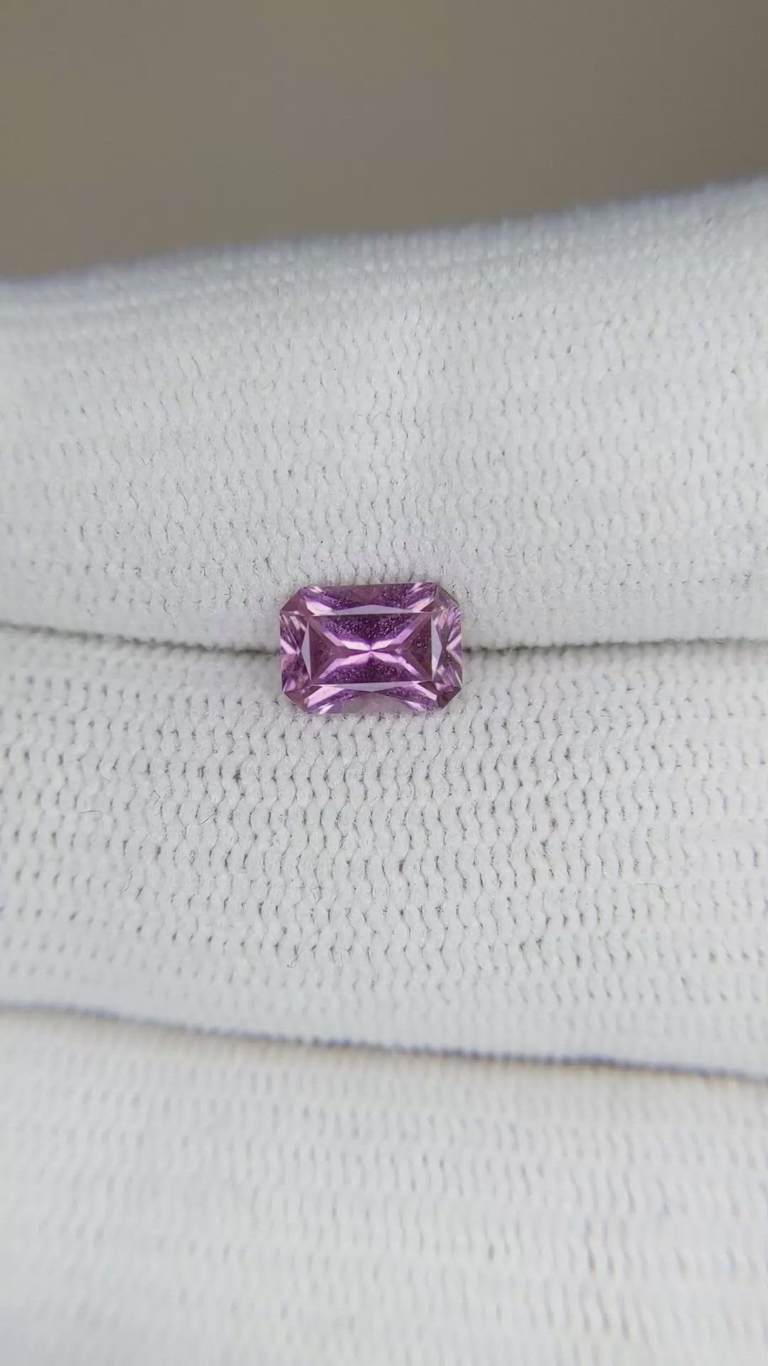 1.01 Ct. Pinkish Purple Sapphire from Ceylon (Sri Lanka) Size Video