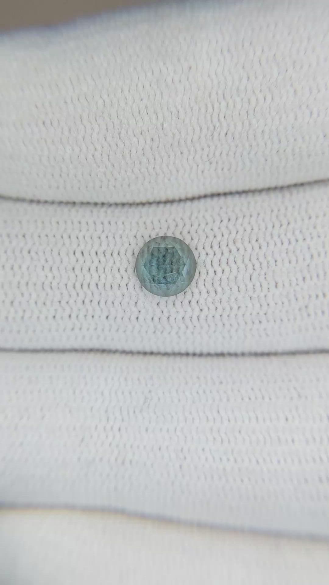 0.69 Ct. Greenish Blue Sapphire from Montana Size Video