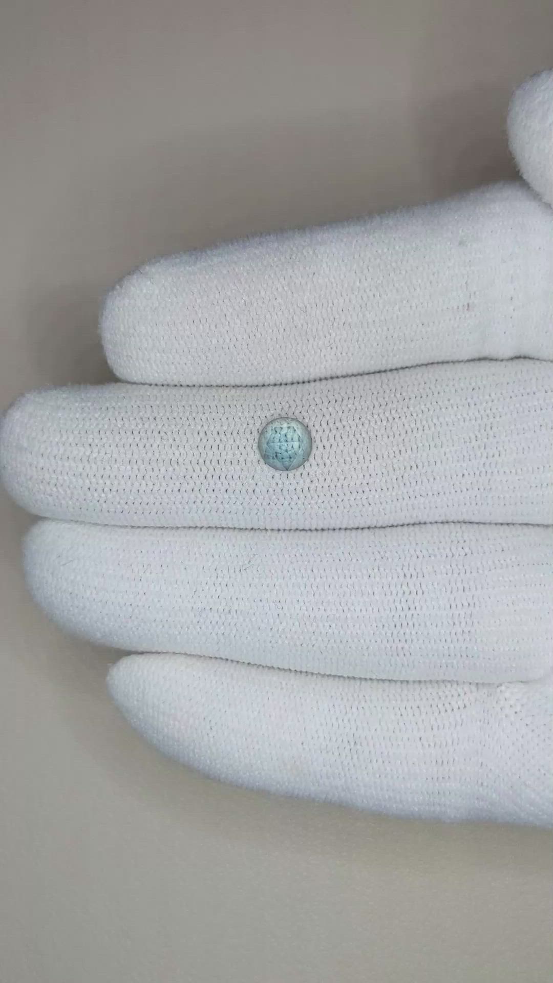 0.69 Ct. Greenish Blue Sapphire from Montana Size Video