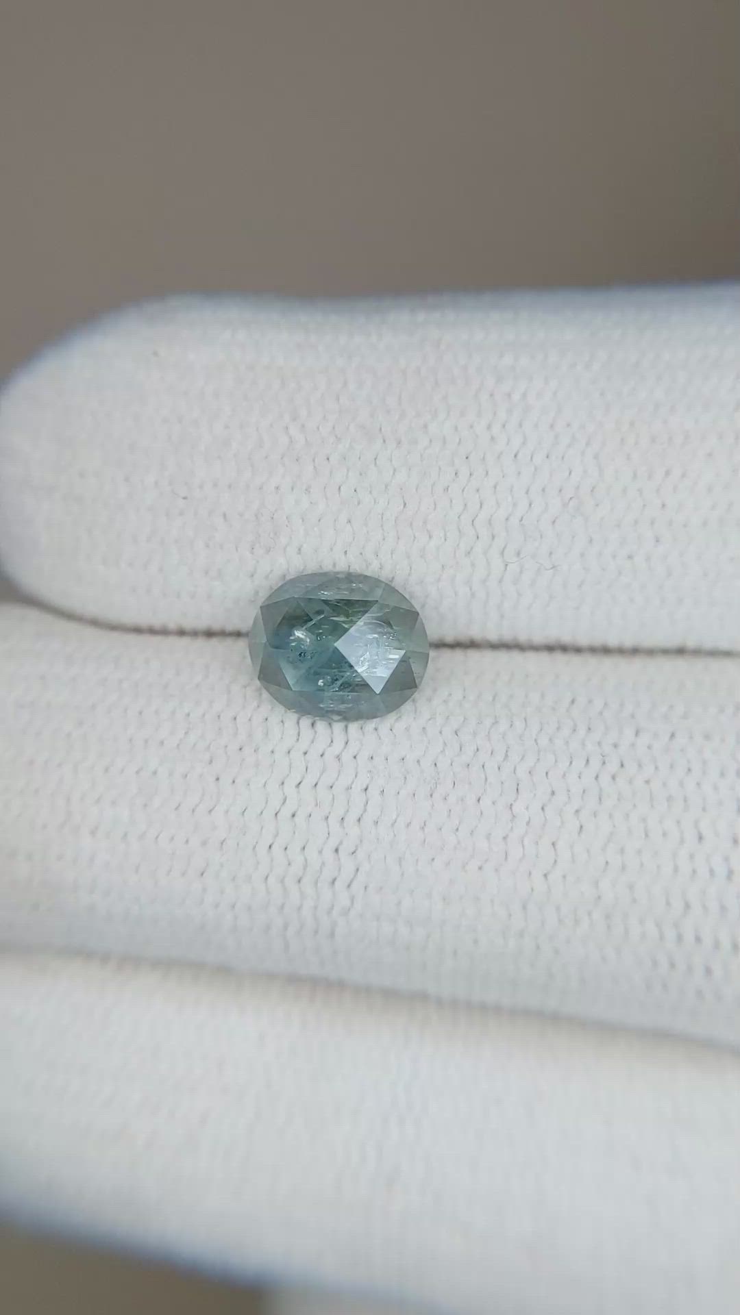 1.02 Ct. Greenish Blue Sapphire from Montana Size Video