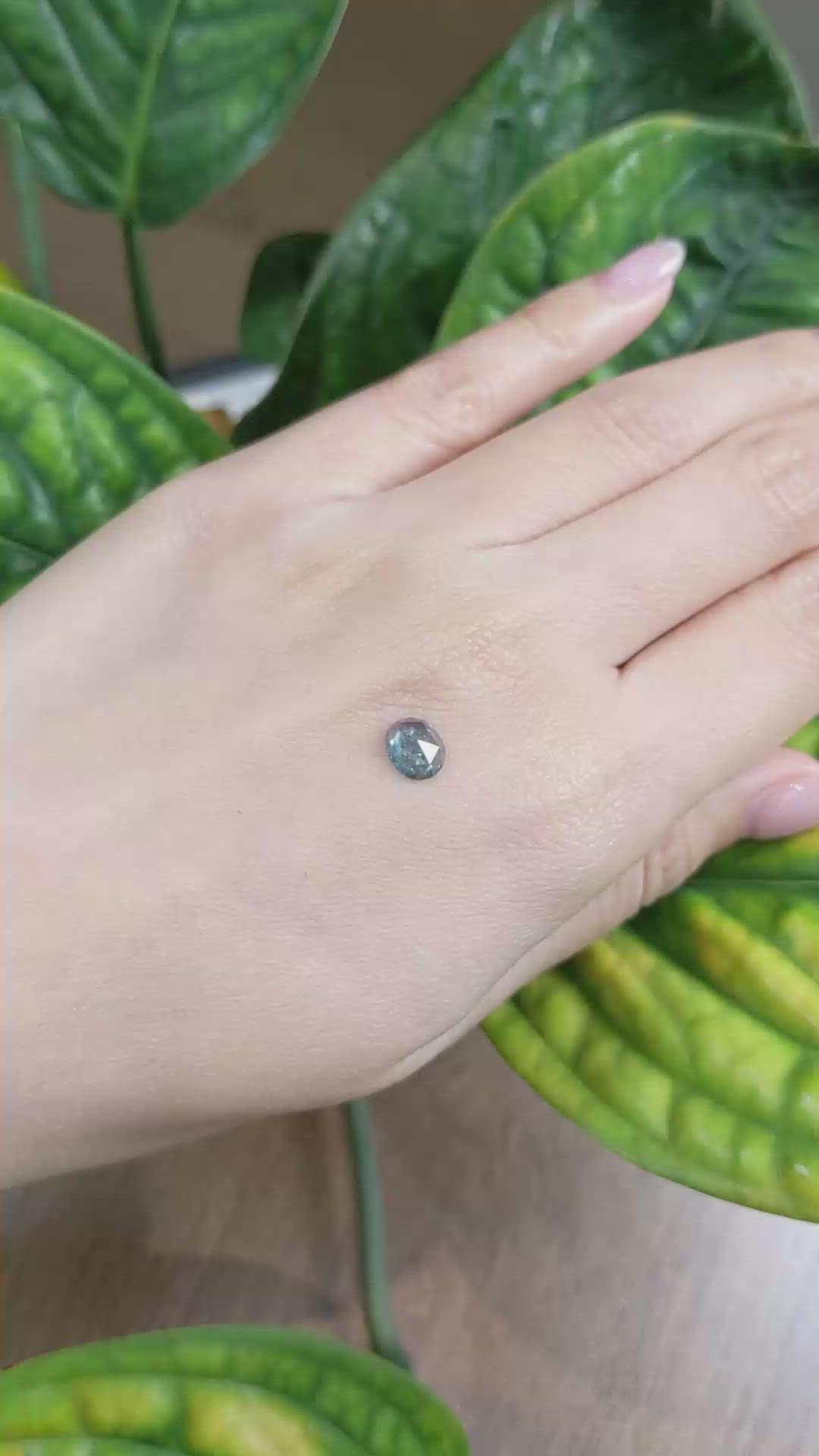 1.02 Ct. Greenish Blue Sapphire from Montana Size Video