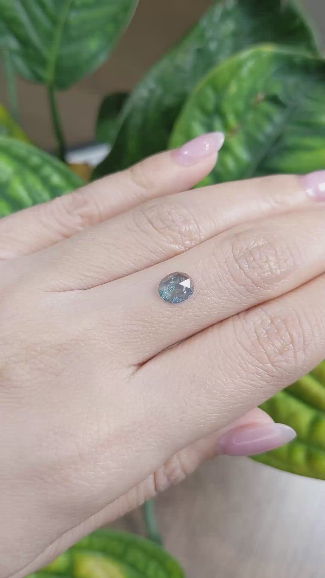 1.02 Ct. Greenish Blue Sapphire from Montana Size Video