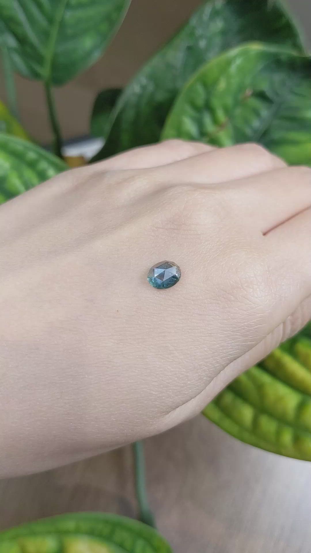 1.18 Ct. Greenish Blue Sapphire from Montana Size Video