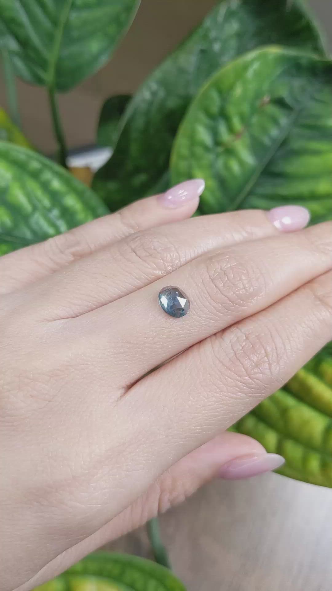 1.18 Ct. Greenish Blue Sapphire from Montana Size Video