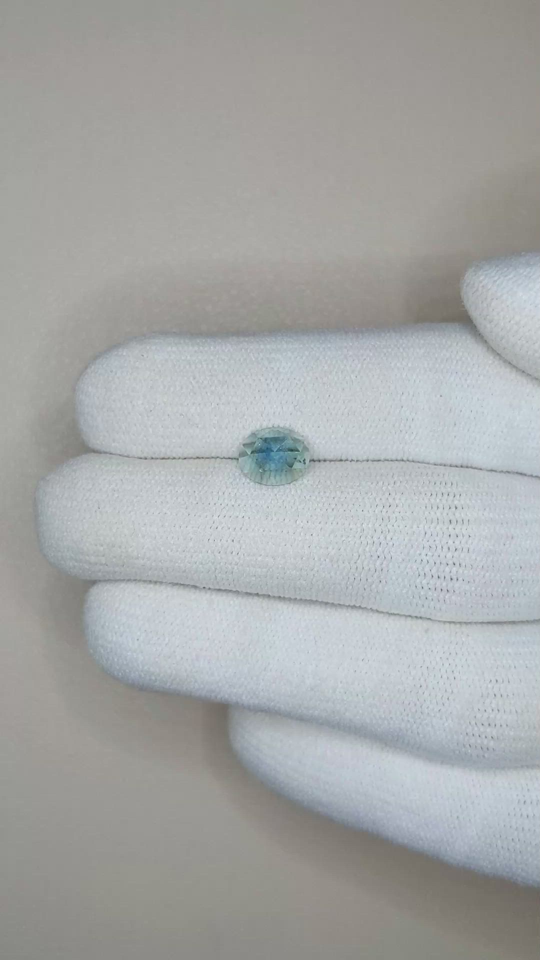 1.18 Ct. Greenish Blue Sapphire from Montana Size Video