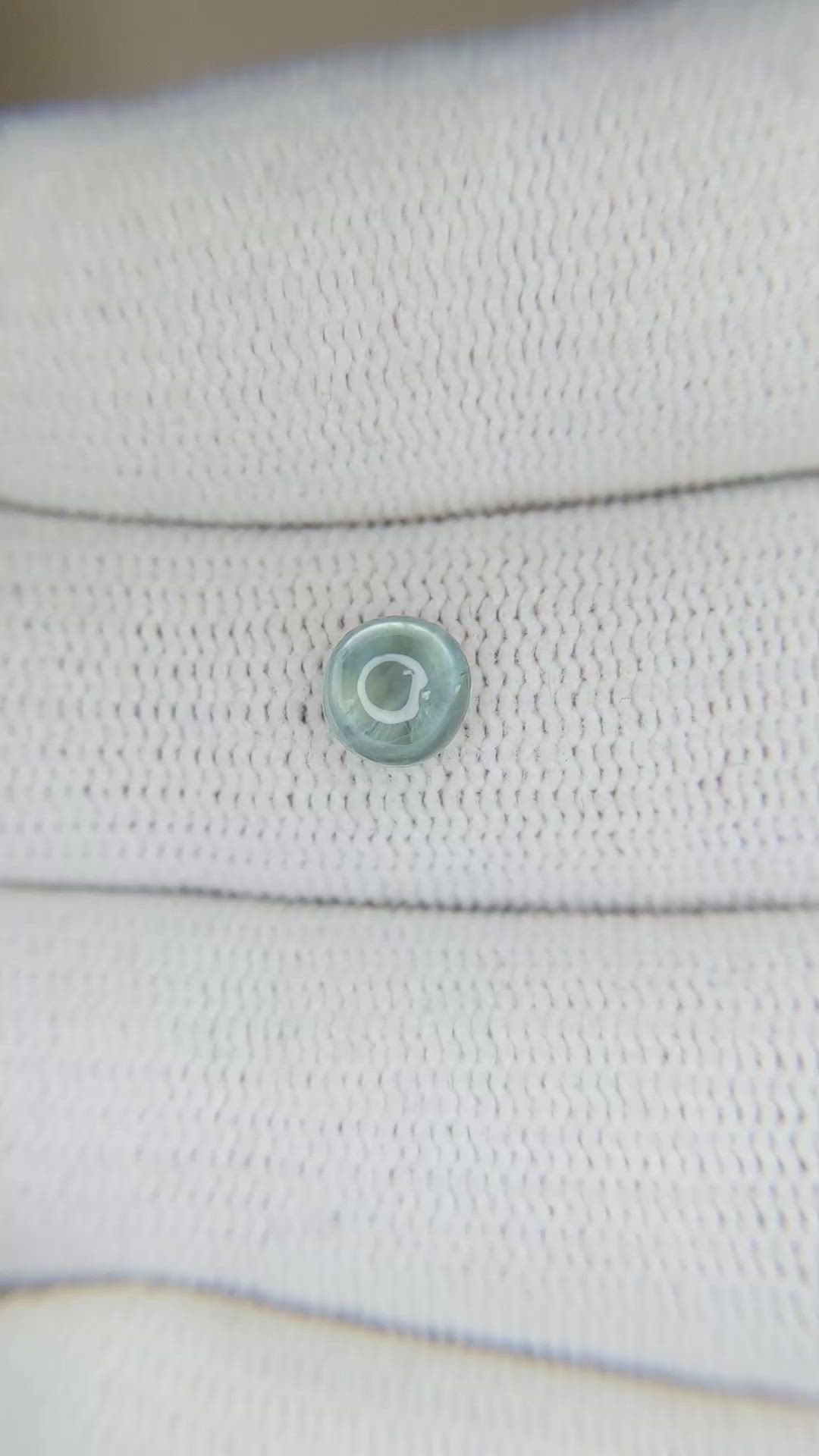 1.00 Ct. Bluish Green Cabochon Sapphire from Montana Size Video