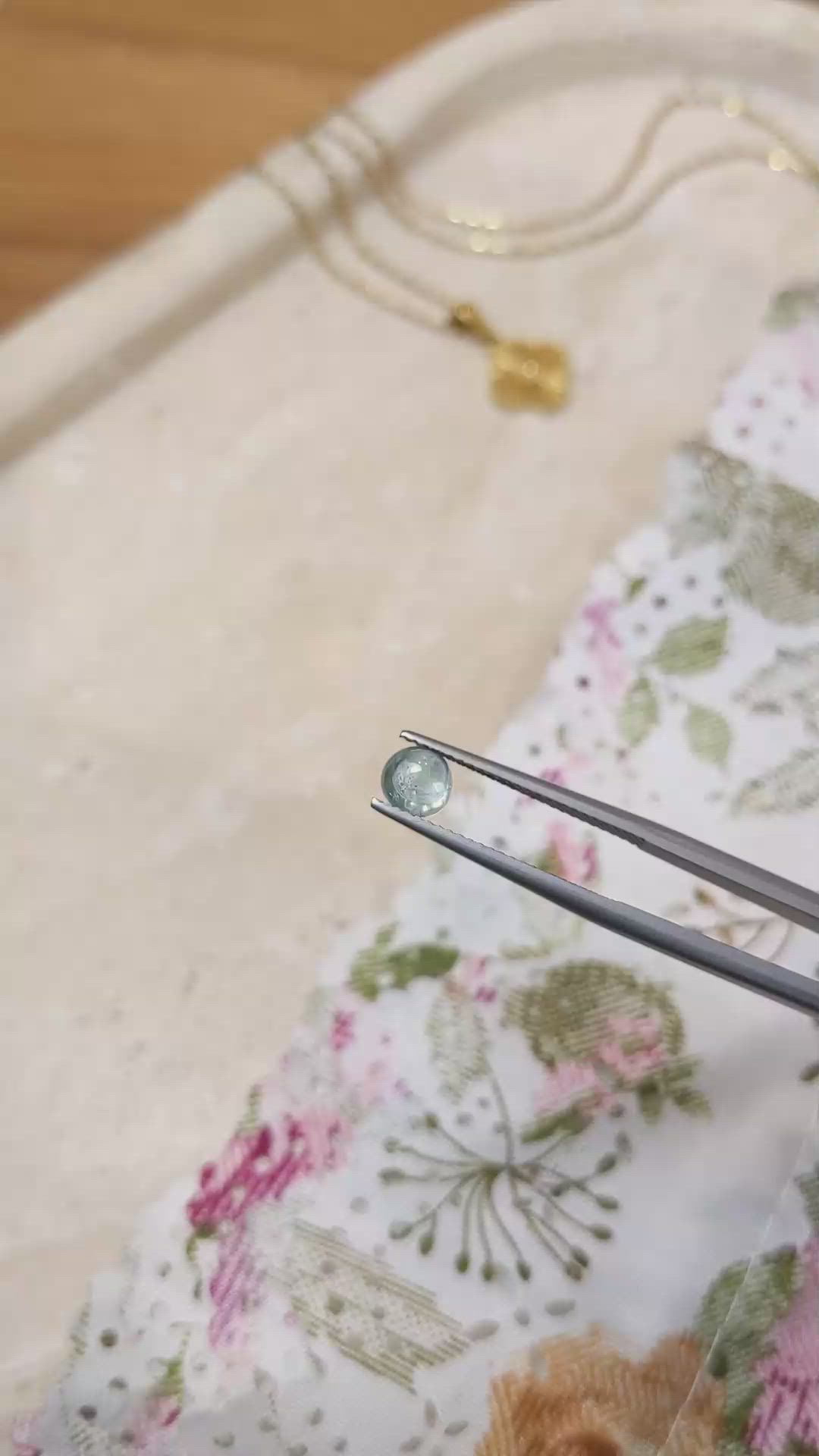 1.00 Ct. Bluish Green Cabochon Sapphire from Montana Size Video