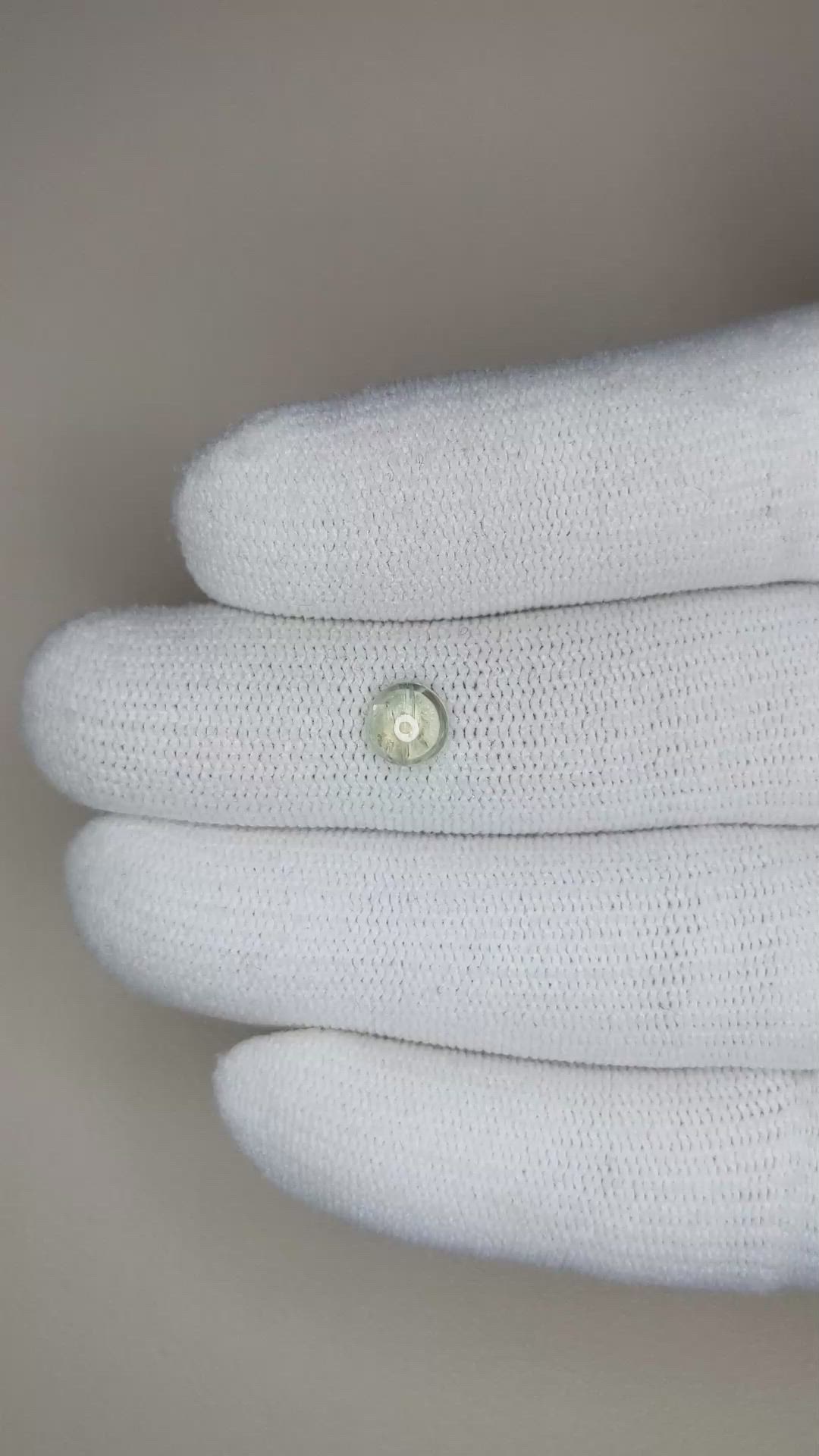 1.00 Ct. Greenish Yellow Cabochon Sapphire from Montana Size Video