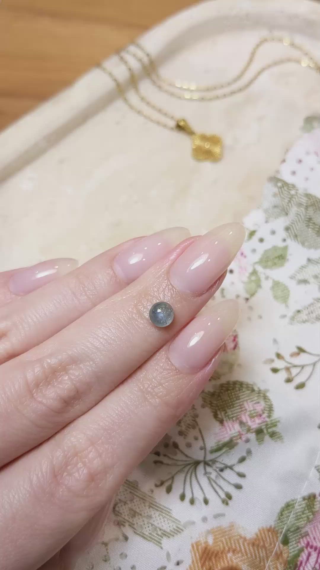 1.10 Ct. Greenish Blue Cabochon Sapphire from Montana Size Video