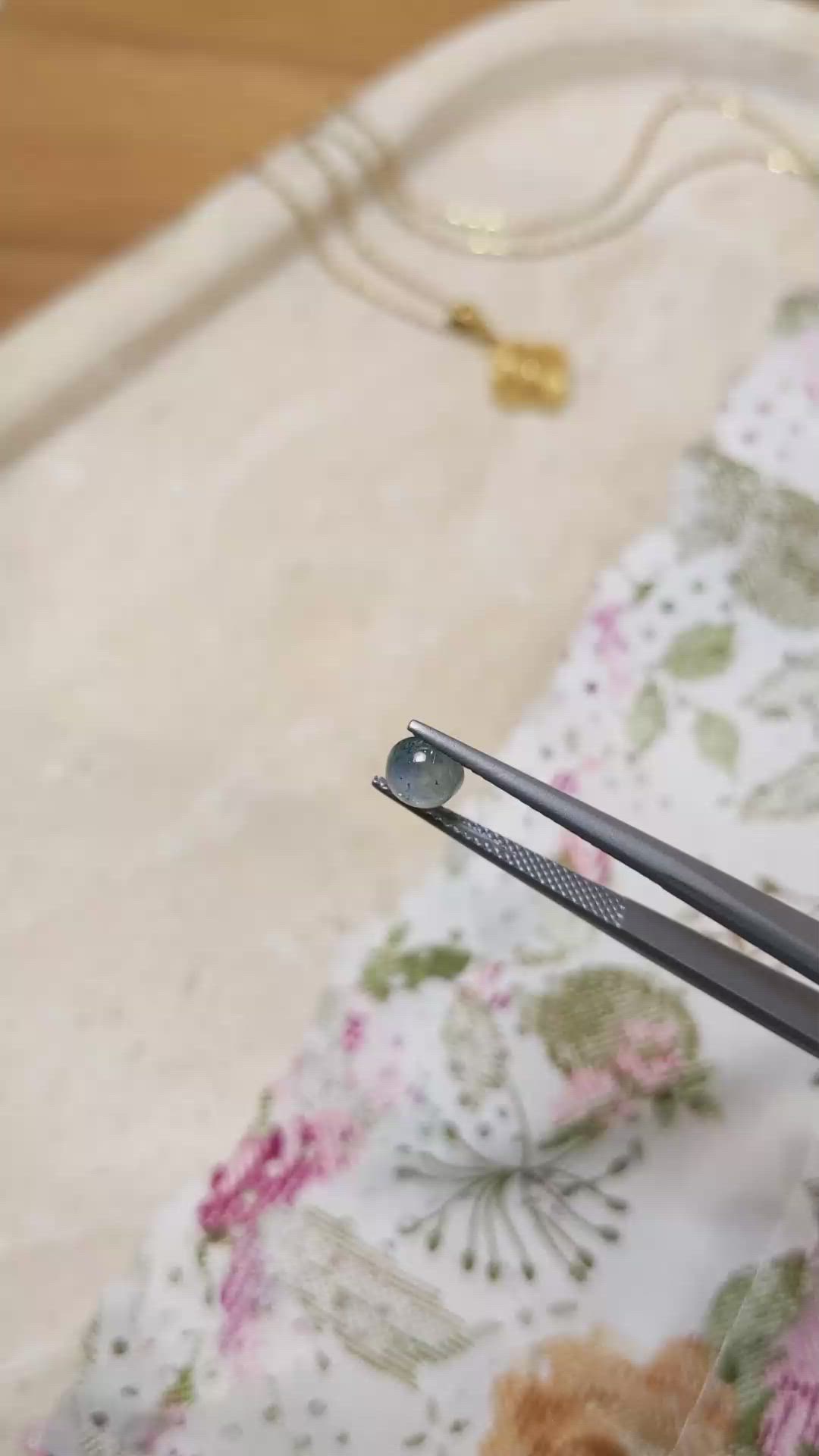 1.10 Ct. Greenish Blue Cabochon Sapphire from Montana Size Video