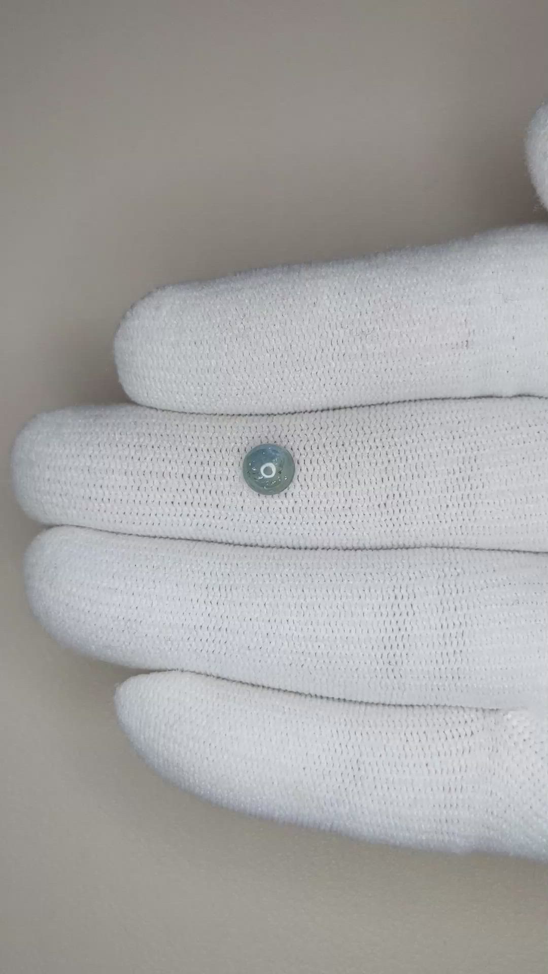 1.10 Ct. Greenish Blue Cabochon Sapphire from Montana Size Video