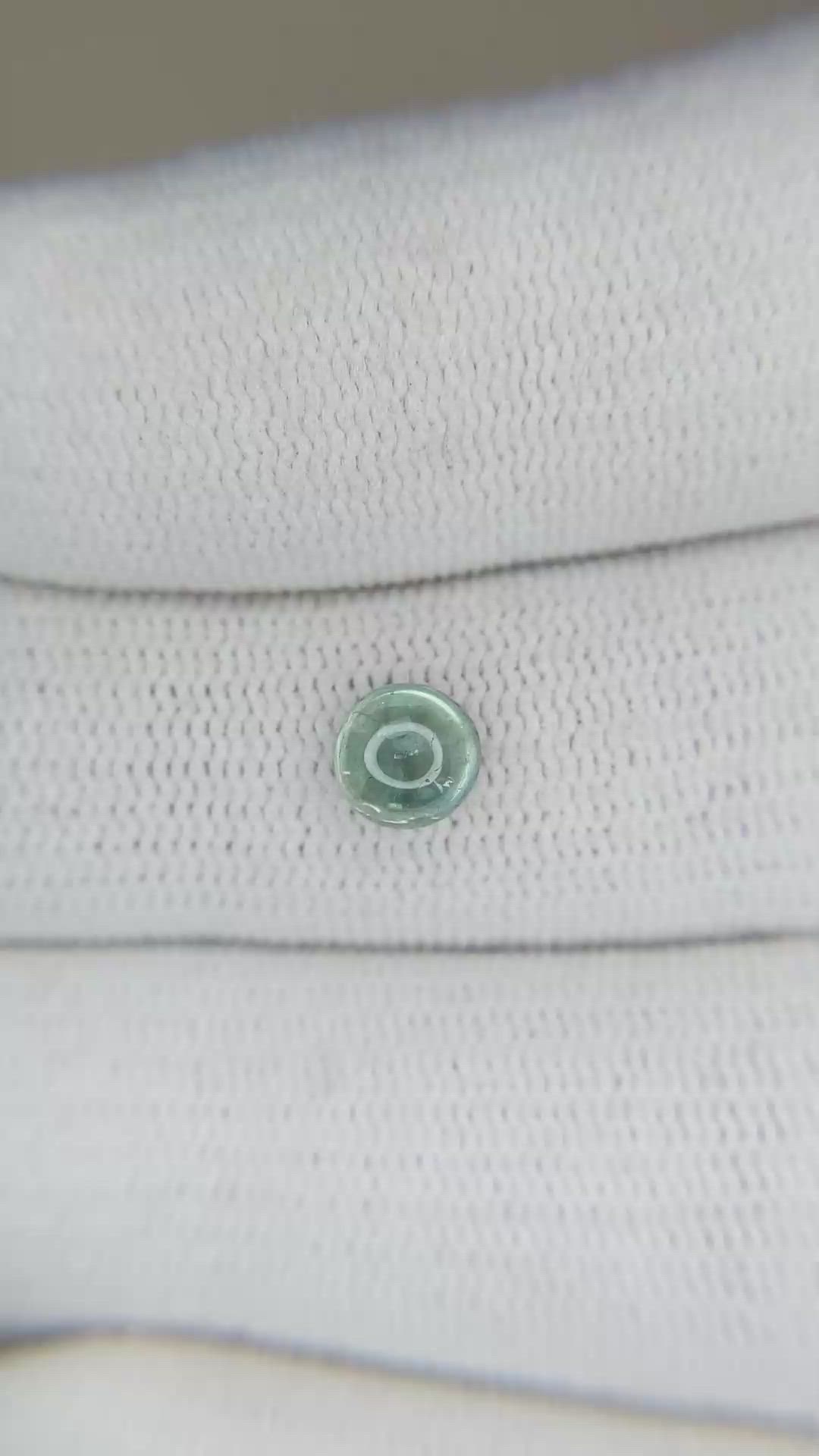 1.15 Ct. Bluish Green Cabochon Sapphire from Montana Size Video