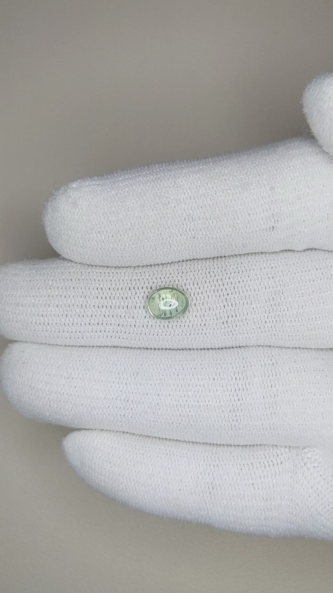 1.15 Ct. Green Cabochon Sapphire from Montana Size Video