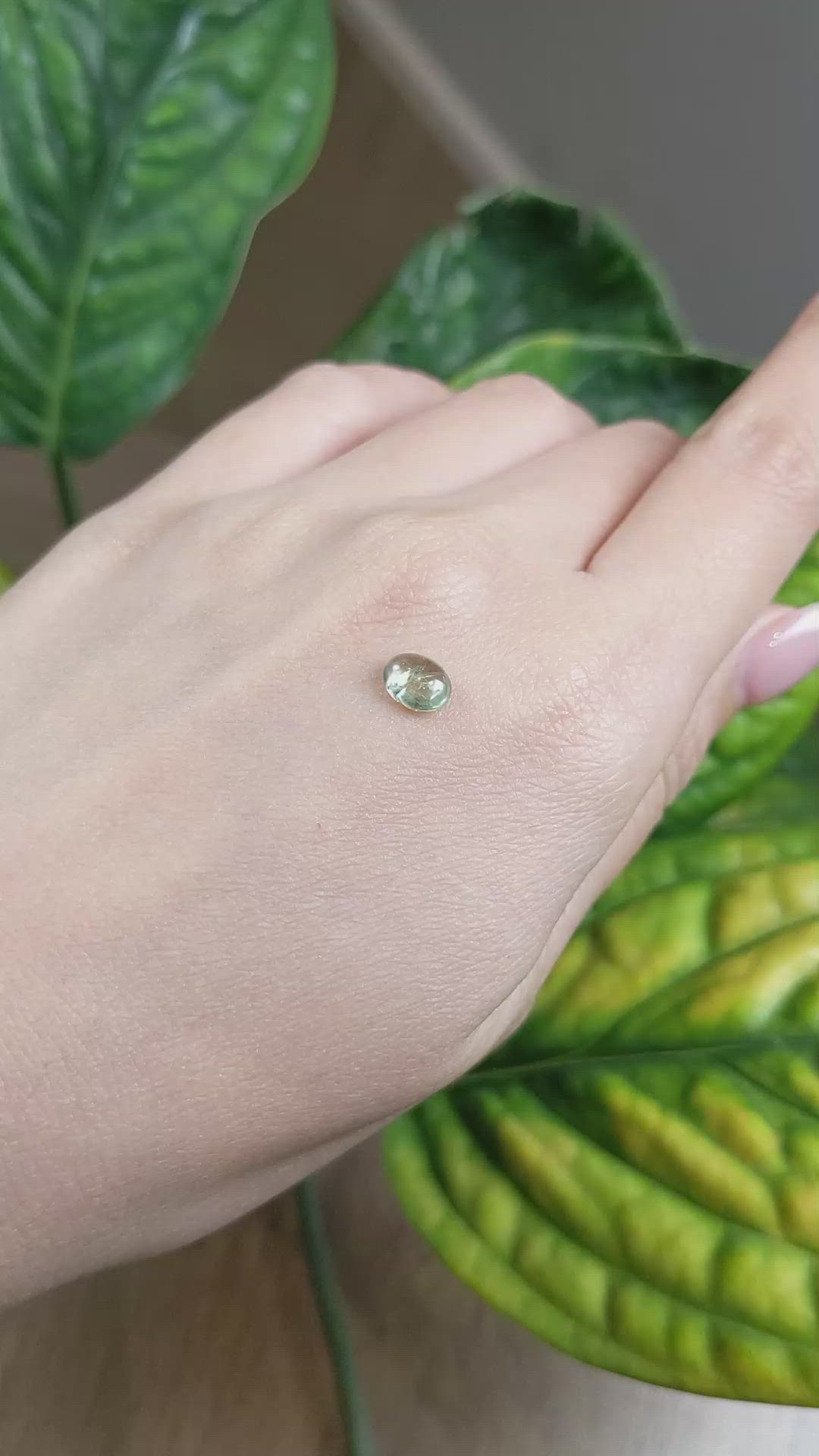 1.15 Ct. Green Cabochon Sapphire from Montana Size Video