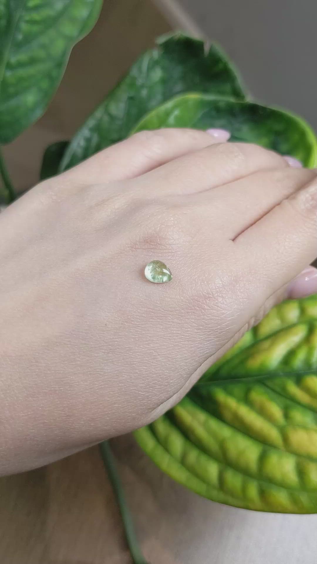 1.48 Ct. Green Cabochon Sapphire from Montana Size Video
